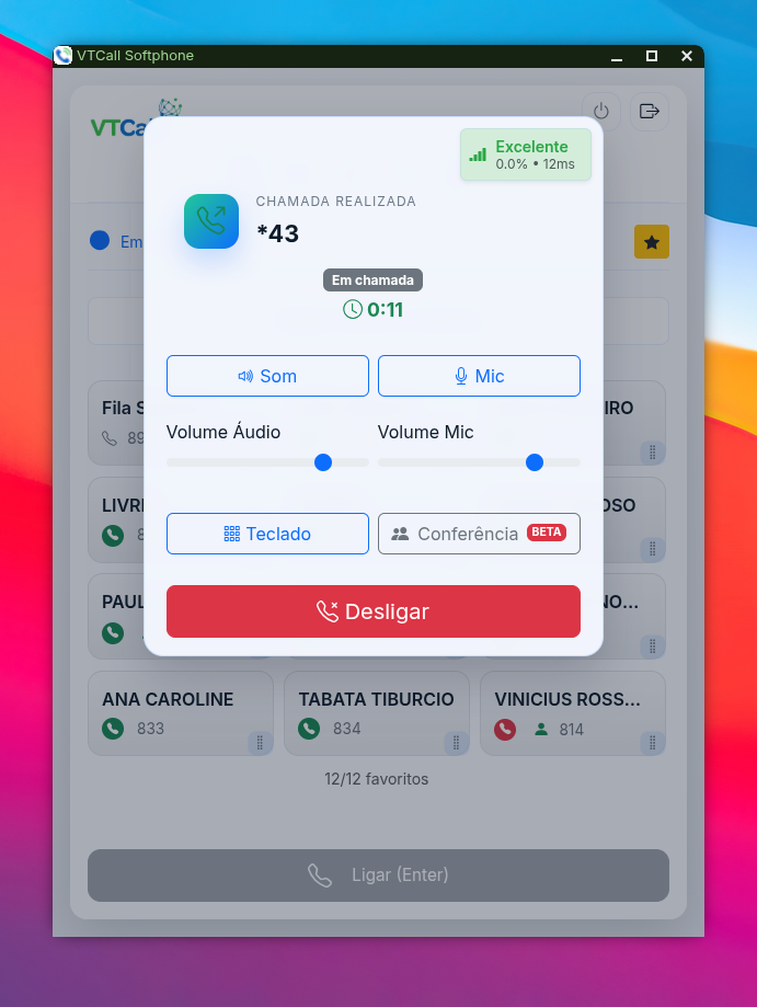 Controles de chamada